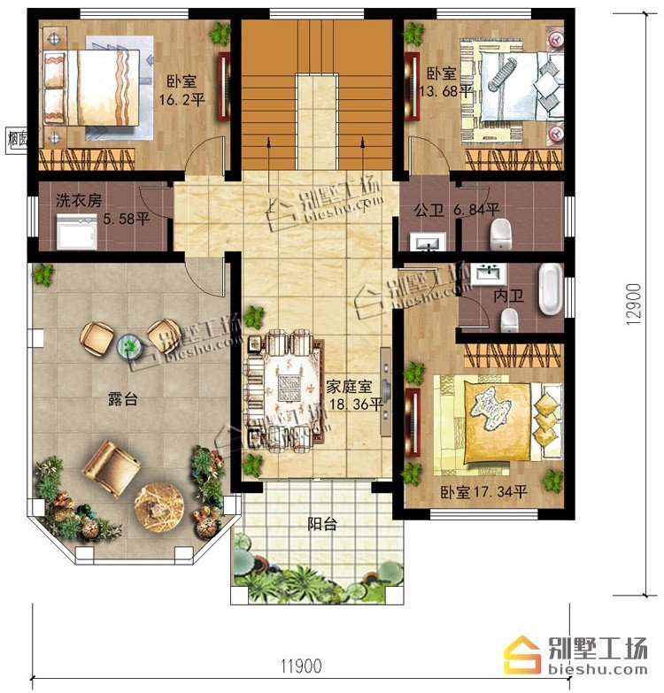 4款农村二层别墅，最低造价16万，户型实用