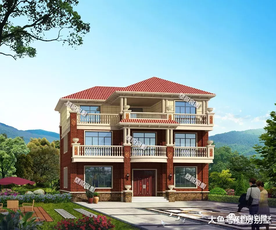 14×15.36米农村别墅，又见一栋豪宅，配大堂屋设计