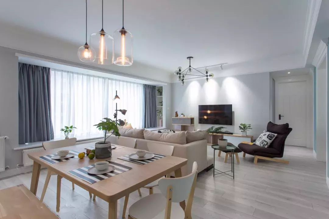 西安裝修：3室北歐風清新案例，沒做吊頂，但效果值得參考