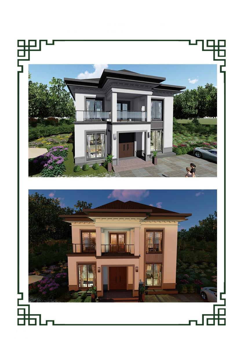 多套二层轻钢别墅效果图，你觉得哪套更合适？