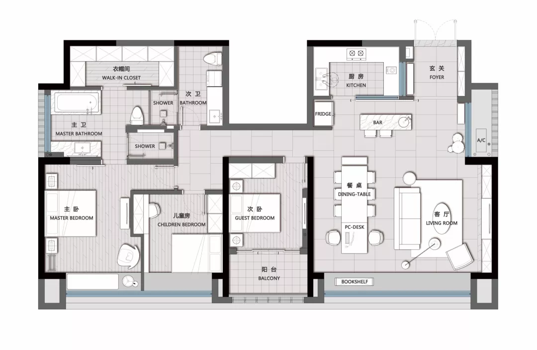 152平的现代风三居室，大气的硬装和优雅的软装结合