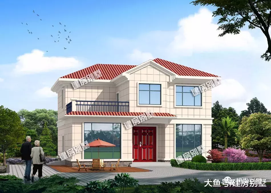 带露台的两层自建房，20多万建栋别墅，就能在村里风光好久