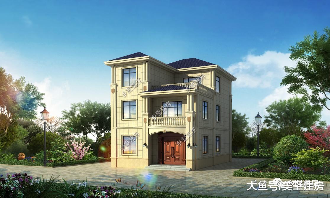 9X15米的简欧别墅，淡雅外观，实用小三层户型