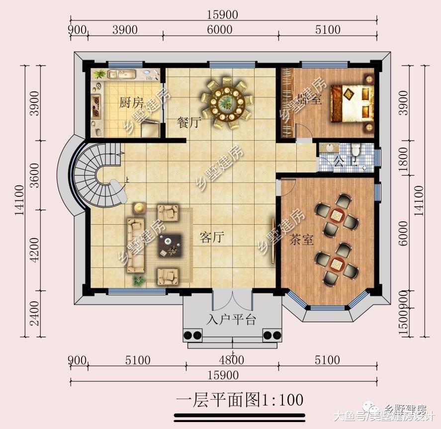 挑空客厅落地窗，9室3厅+露台，建一套在村里脱颖而出！