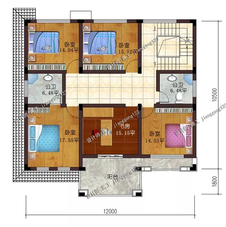 9款二层农村别墅图，复式堂屋车库露台，满足大部份农村建房需求
