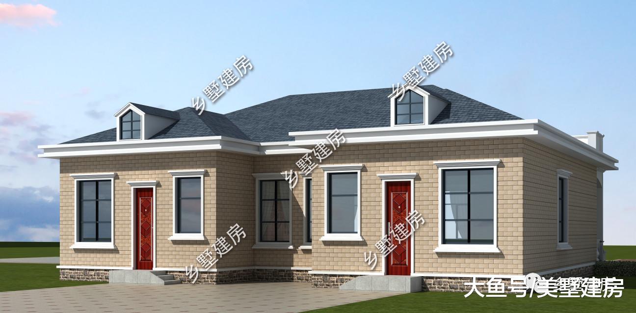 15.76×14米一层双拼别墅，布局规整对称，专治强迫症！