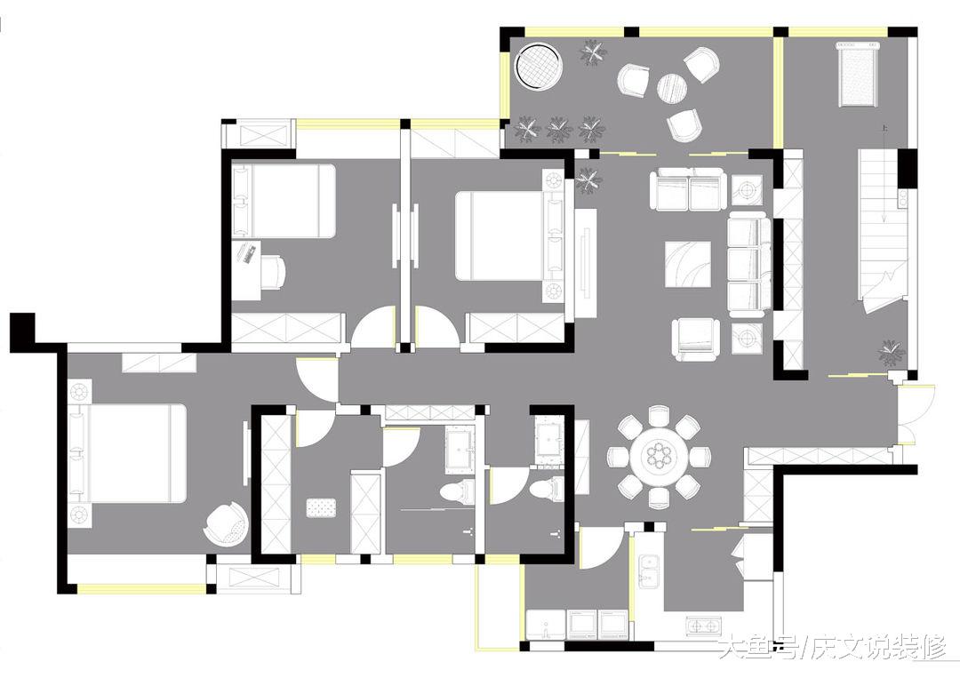 现代风格案例，纯净蓝色治愈轻柔