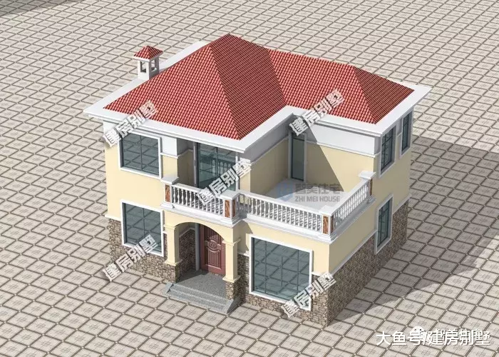 占地面积不过百的两层小别墅，主体造价18万，适合全国的农村