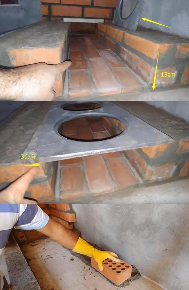 农村柴火灶出了新设计！占地不到1平米，空心砖砌好了，嵌入烤箱好实用