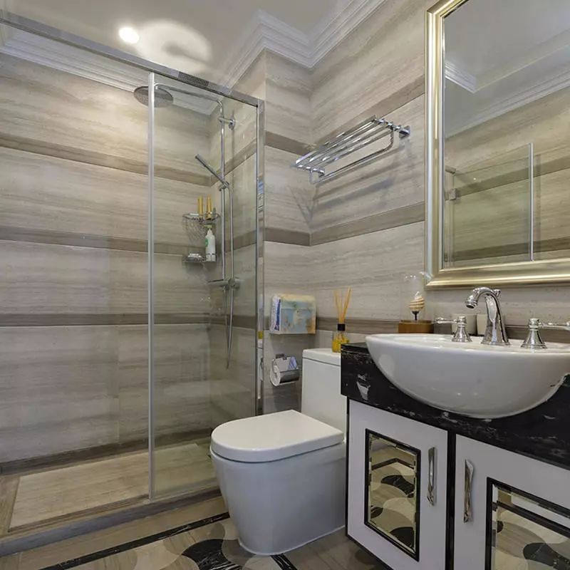 现代美式三居装修设计，厨房多一个吧台就是不一样，好看又实用！