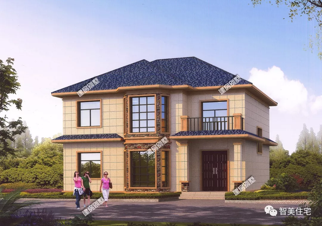 宽12米多的两层别墅，第一栋客厅挑空，第二栋带堂屋和露台