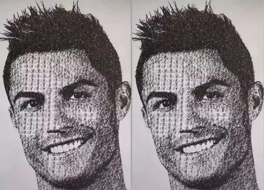 美术生疯狂写“C罗”，本以为是来搞笑的，看到成品：这是照片？