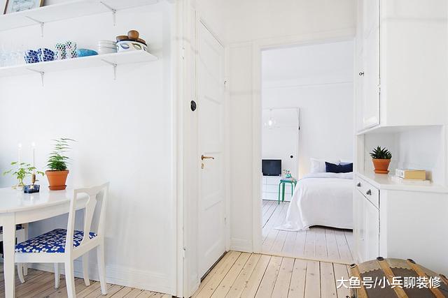 30㎡北欧风小公寓，定制一整套白色家具，厨房巧用柜子做连体