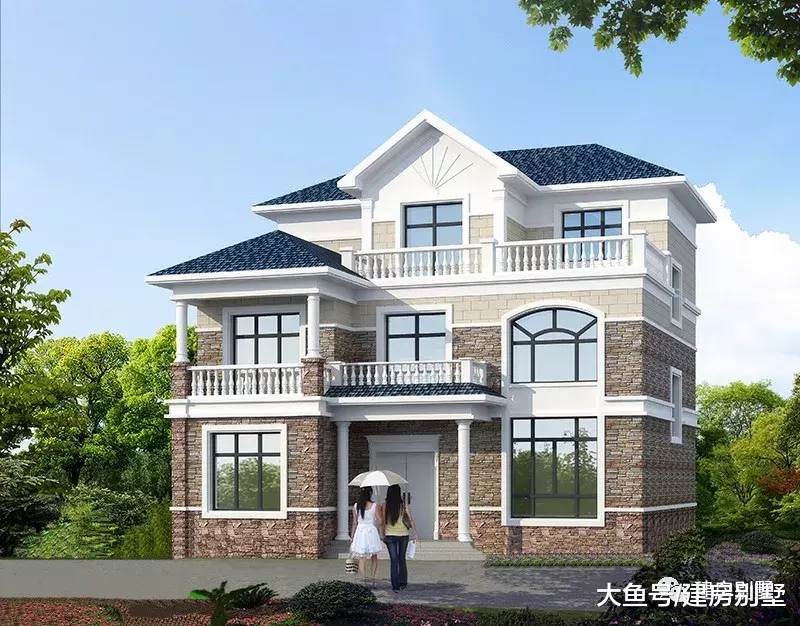 简欧风格和美式别墅，都适合在老家建，主体造价30万上下