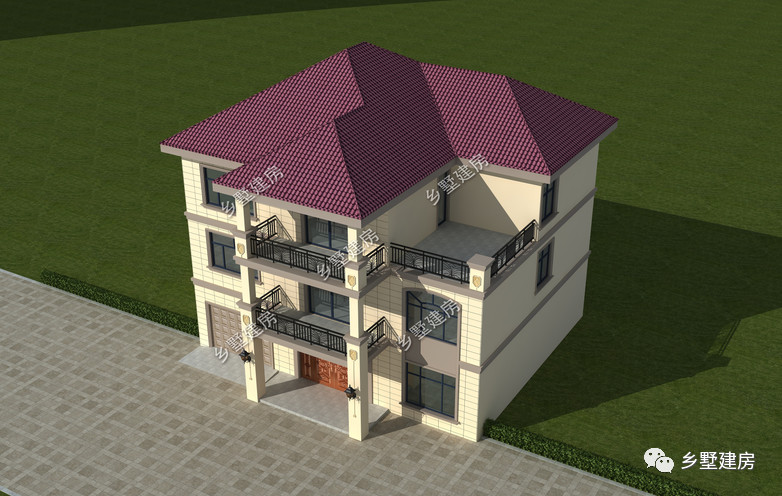 农村三层欧式别墅，有车库有露台，建一栋你就是人生赢家！