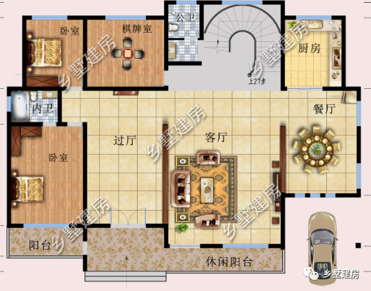 三层平顶现代风农村别墅，完美的颜值，人人都羡慕的豪宅！