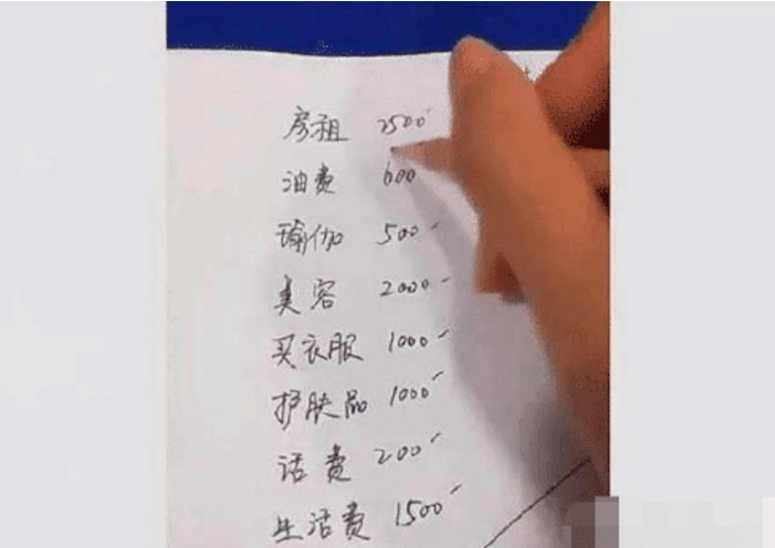 刘晓庆 女子写了自己一个月生活账单,网友:养不起,还是单身吧!