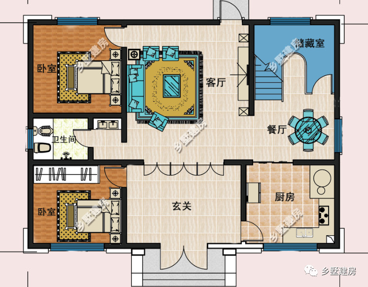 新中式三层农村自建别墅，外观大气、布局合理，主体造价45万！