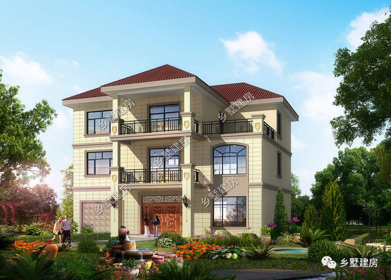 农村三层欧式别墅，有车库有露台，建一栋你就是人生赢家！