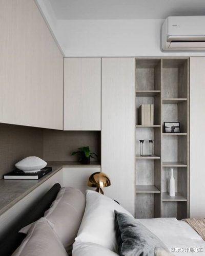 |等我家再装修，就不买床头柜，衣柜代替，中间悬空置物，还省地