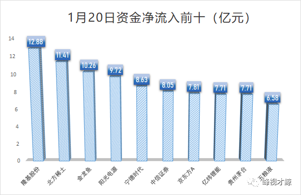稀土 都在买它！1月20日资金净流入最多的10只股票