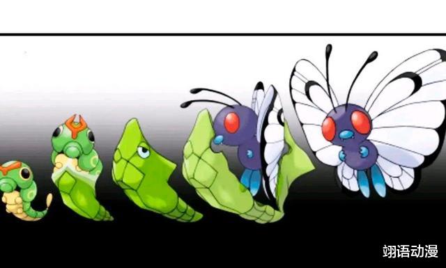 精灵宝可梦:宝可梦全进化形态,绿毛虫化茧成蝶,皮卡丘越变越丑 - 携景