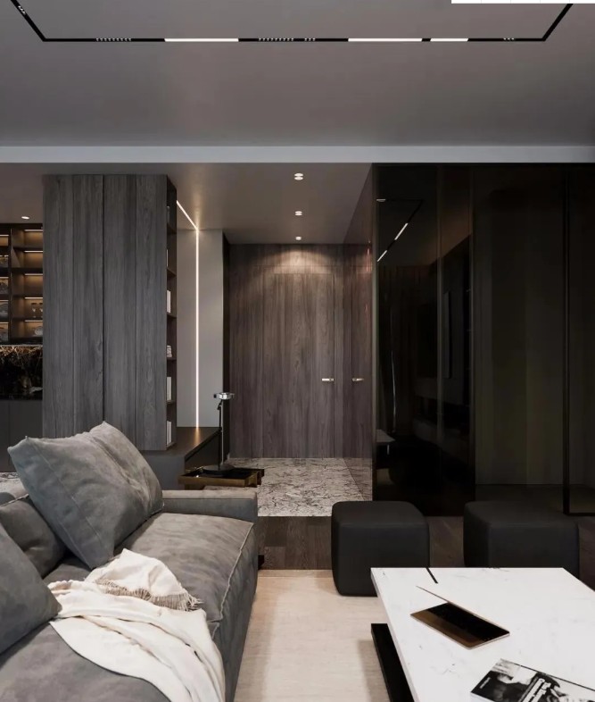 『』木饰面做背景墙，自然又温馨，你会爱上它！