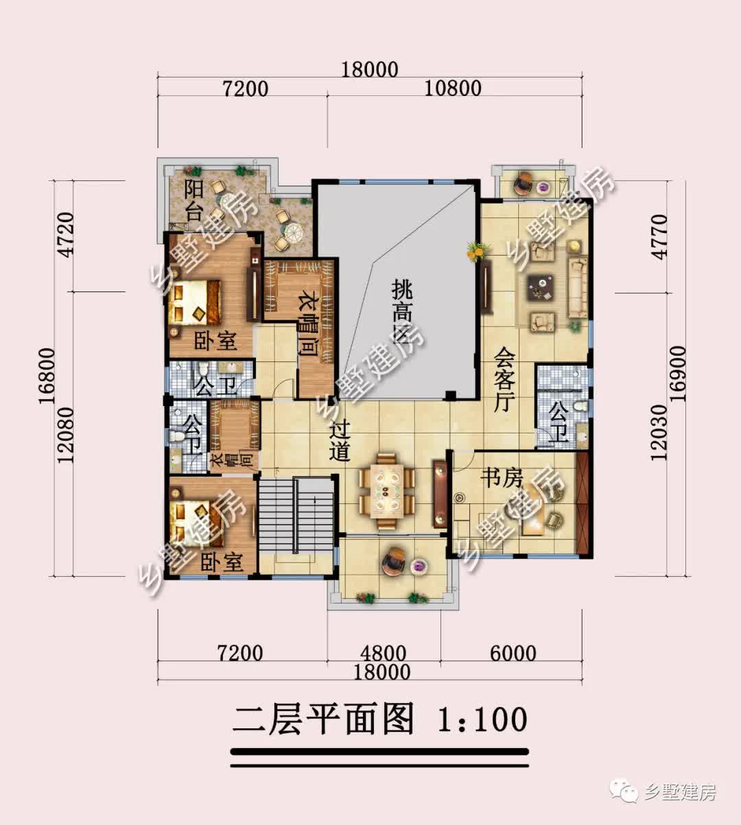 |18X17米豪华双层别墅，精致与贵气并存，成功人士的标配