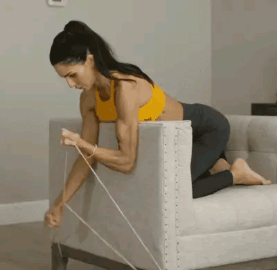 肱三头肌@4个弹力带动作，解决手臂松弛问题，练出紧致纤细天鹅臂