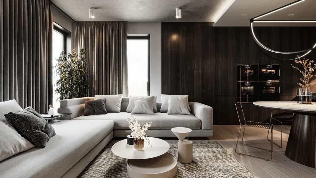 |高级灰+轻奢，120㎡现代私宅