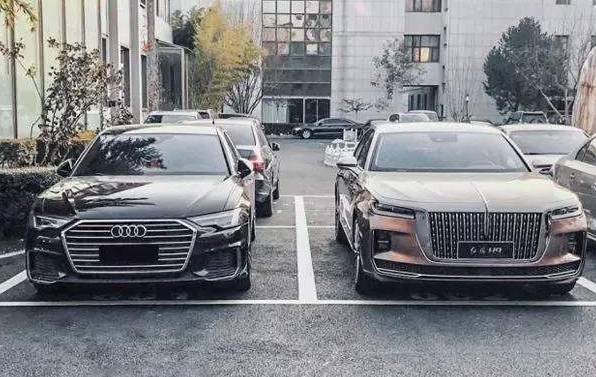 红旗|挂牌的红旗H9 现身街头！旁边的奥迪A6L气场全无，没想到这么牌面