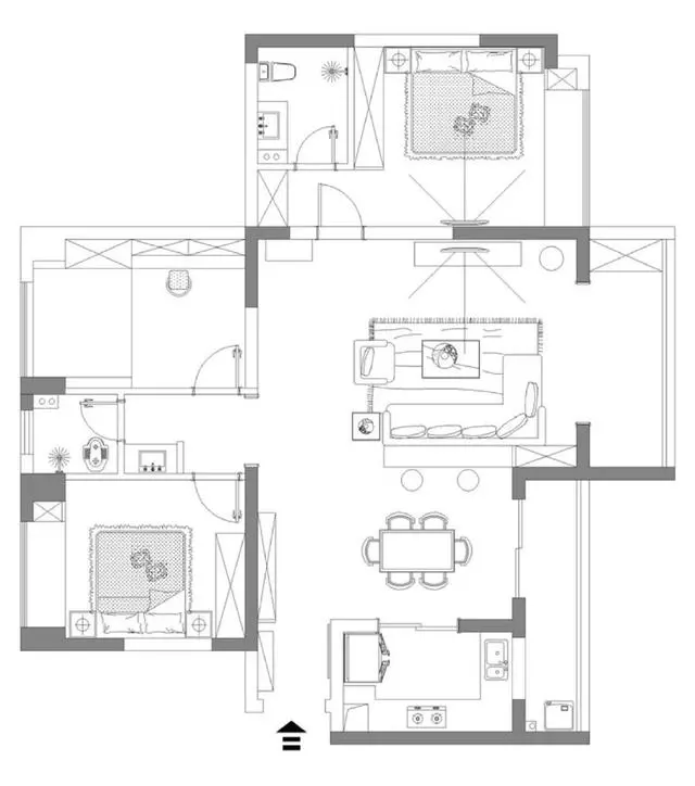 当简约遇上中式风时，空间以全新的方式表现出不一样的时尚气息