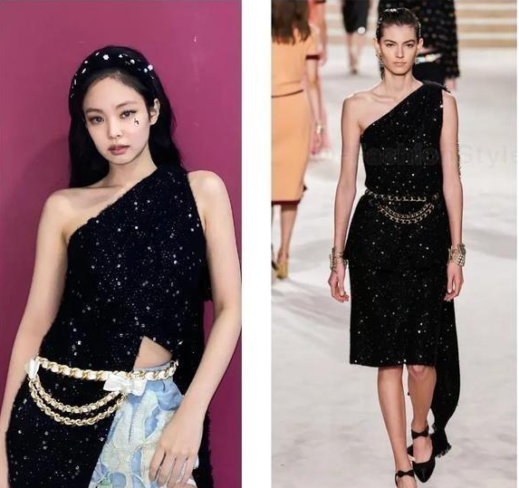 童瑶|童瑶和Jennie撞衫，漫画腿头好小脸好紧，毛晓彤站这堆人里太虐了