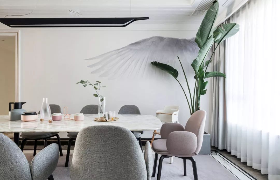 『』160㎡现代欧式混搭风，简洁硬装搭配轻古典家具，大气又优雅！