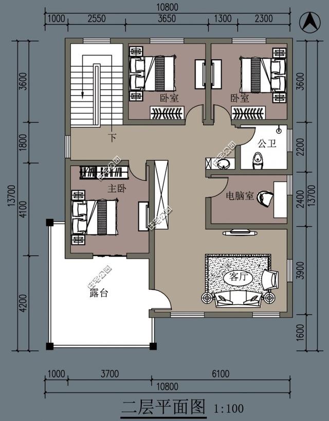 |开间10米，进深13米，两层半的农村房子该怎么设计？