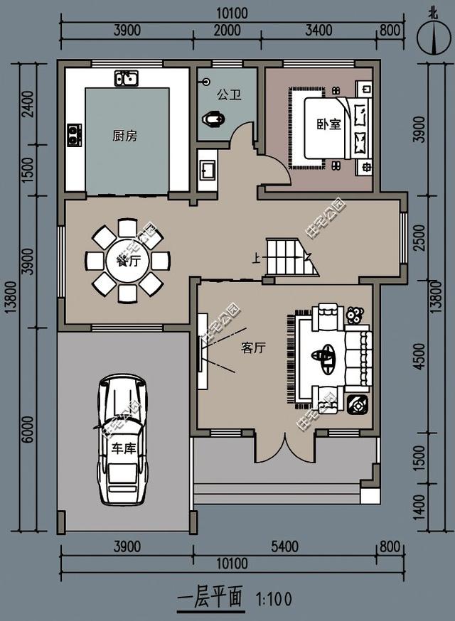 |开间10米，进深13米，两层半的农村房子该怎么设计？