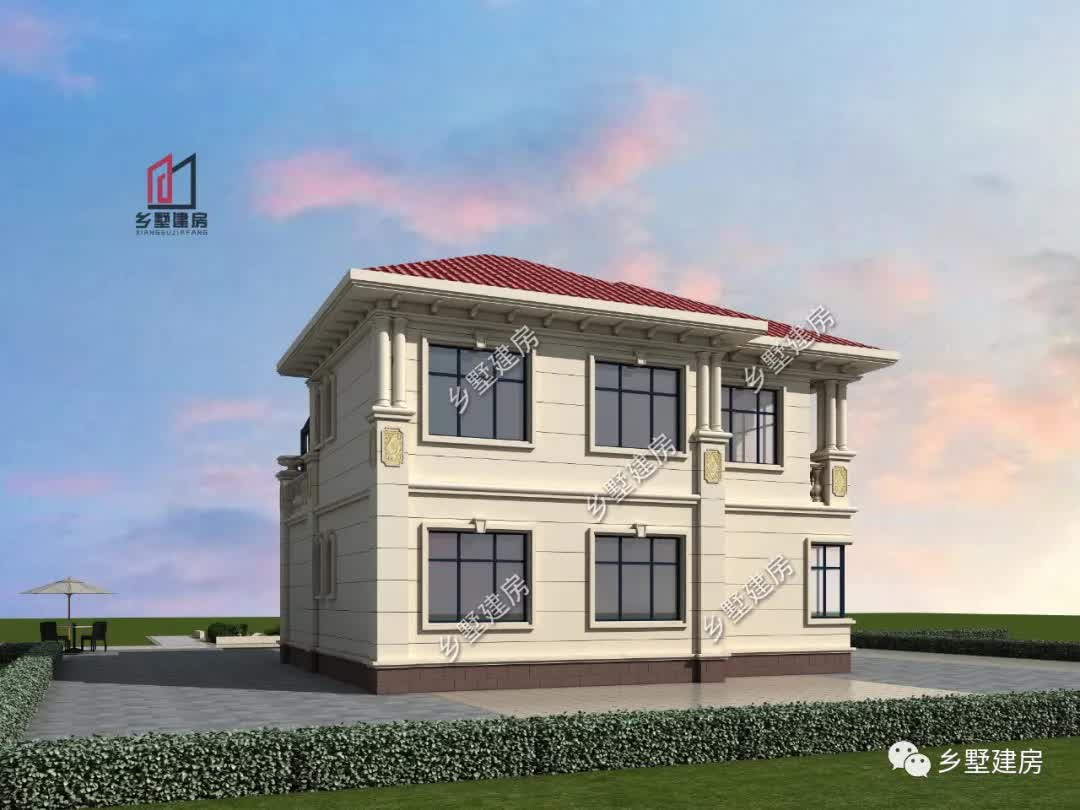 |11×12米的农村小洋楼，挑空客厅大露台，造就不一样的美感