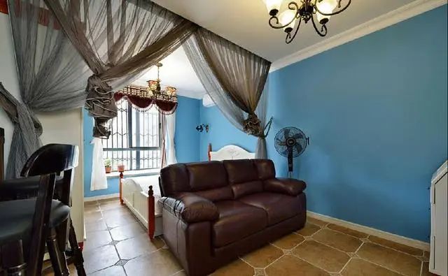 ##35㎡单身公寓,清新地中海风,麻雀虽小装修却不简单!