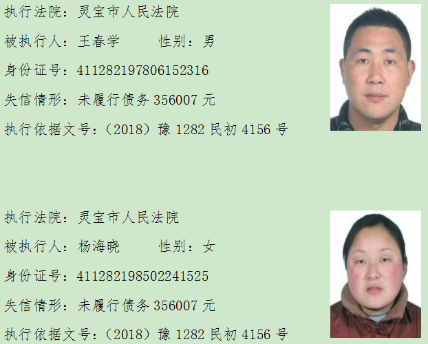 失信被执行人@注意这些人！他们是失信被执行人！
