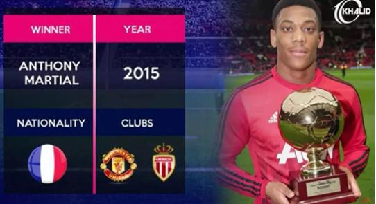 「鲁尼」历届欧洲金童奖前三