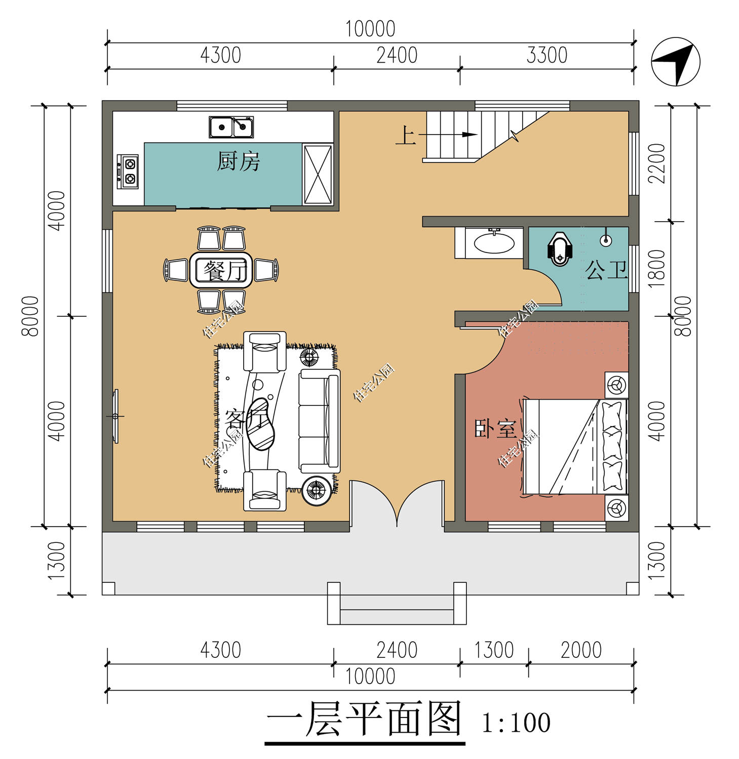 |占地仅89平的农村别墅，美式风格10×8米，这样布局实用吗？