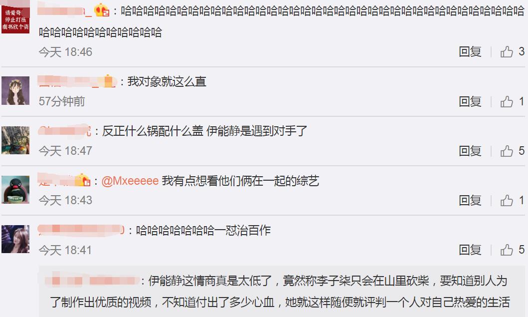伊能静|伊能静再翻车，称李子柒只会在山里砍柴，网友：只有秦昊才能治她