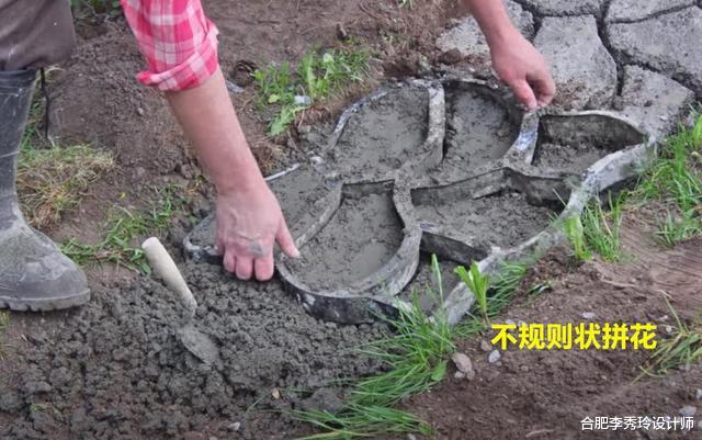 @你们家院子铺水泥没掌握精髓！人国外不等干透用个模具一压，以为铺了六角砖