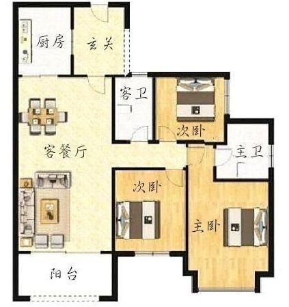[]刚入手一套120㎡精装房，自己置办家具，硬装效果简单而清爽！