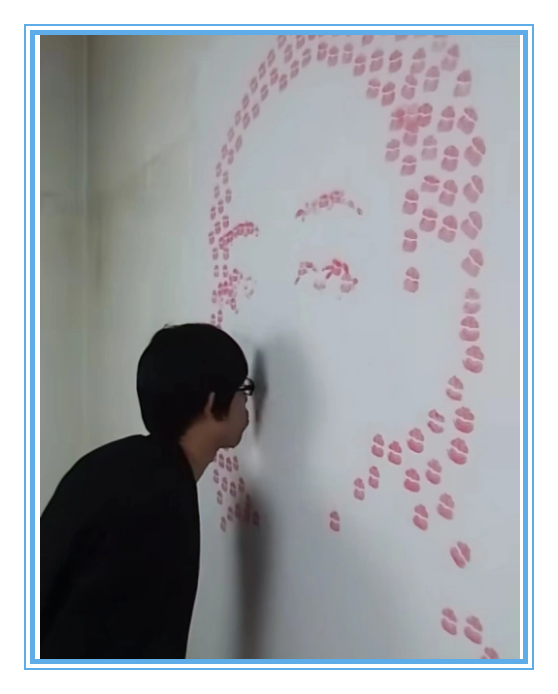 迪丽热巴|男生用“唇印”画迪丽热巴，本以为在蹭热度，看到成品：这是本人吗？