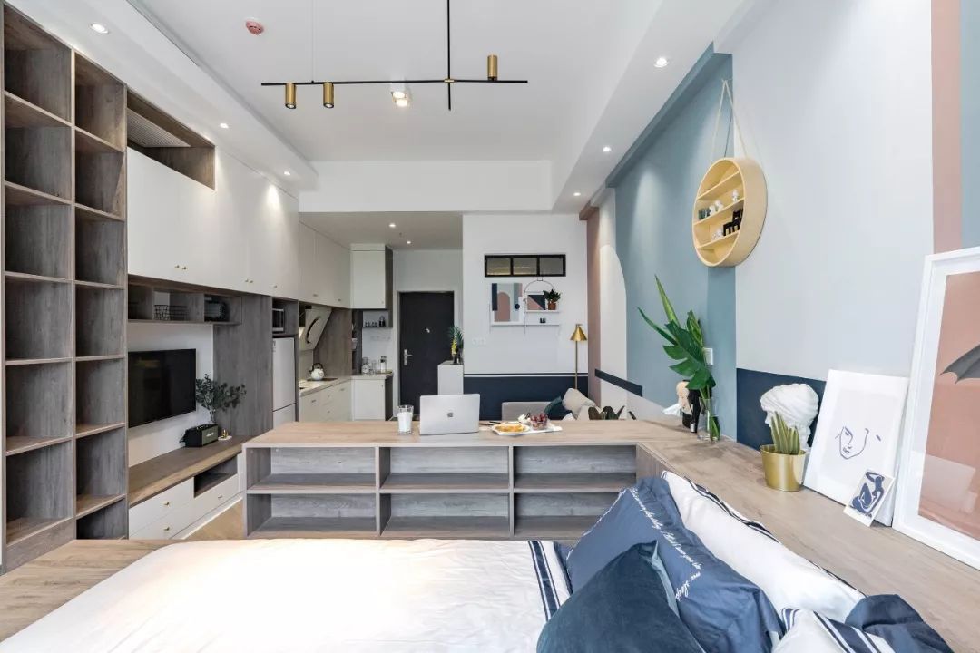 |35㎡北欧风单身公寓，全屋收纳柜+多功能卧室设计，太实用了！