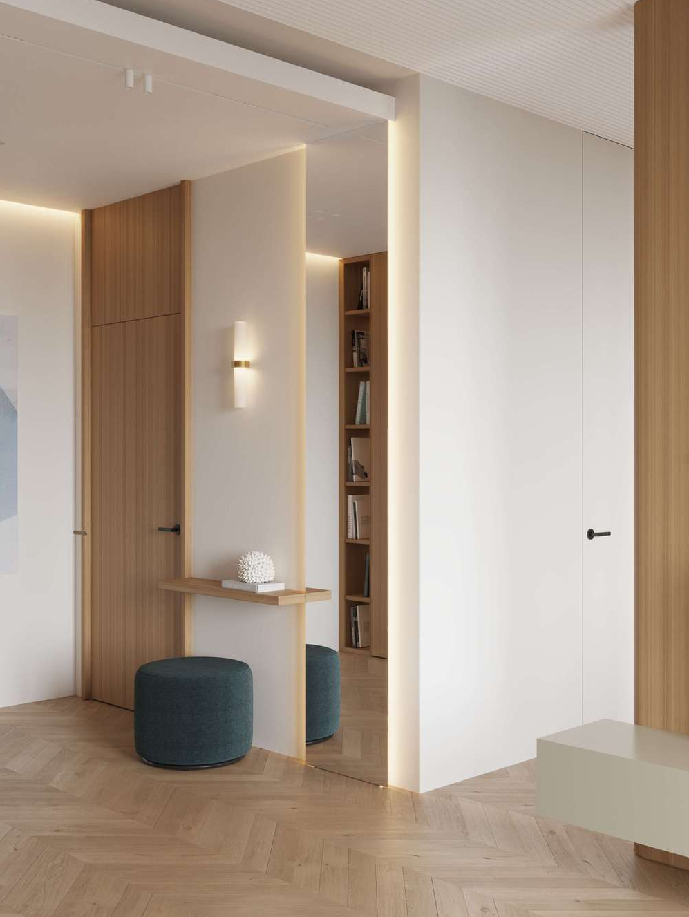 设计师|93㎡ 两居室,木饰面这样用高级感翻倍!