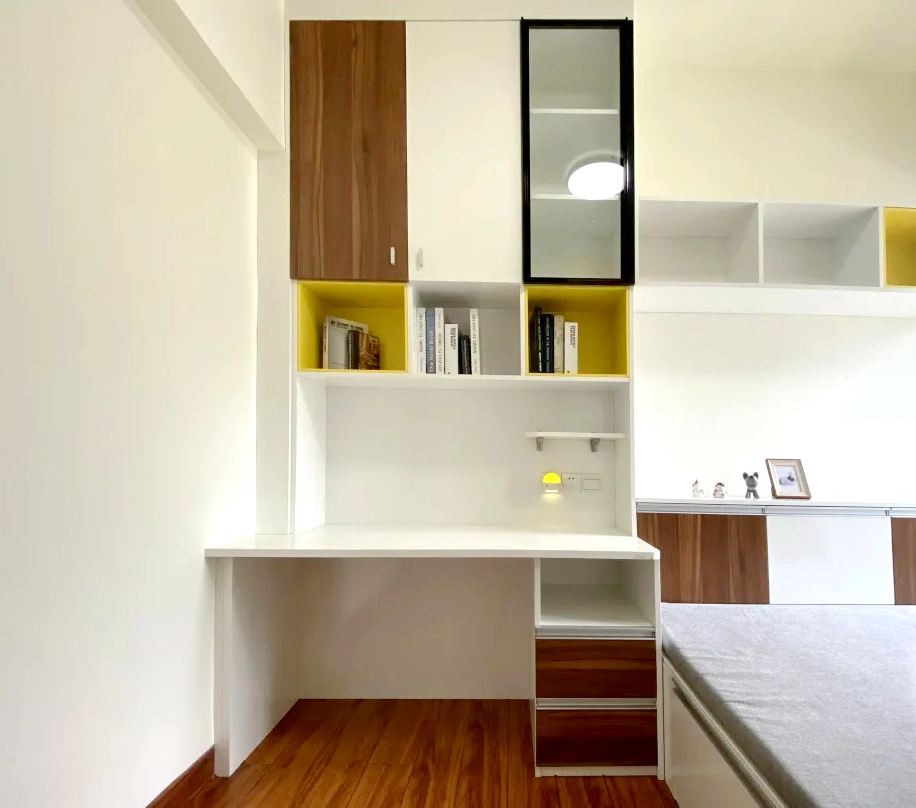 设计师|119平的三房两厅实装案例,全屋家具胡桃木配白色系,简直美哭了