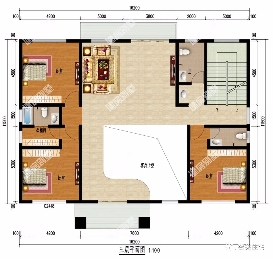 |一二层都带厨房设计的两栋别墅，四层造型够大气，让人羡慕