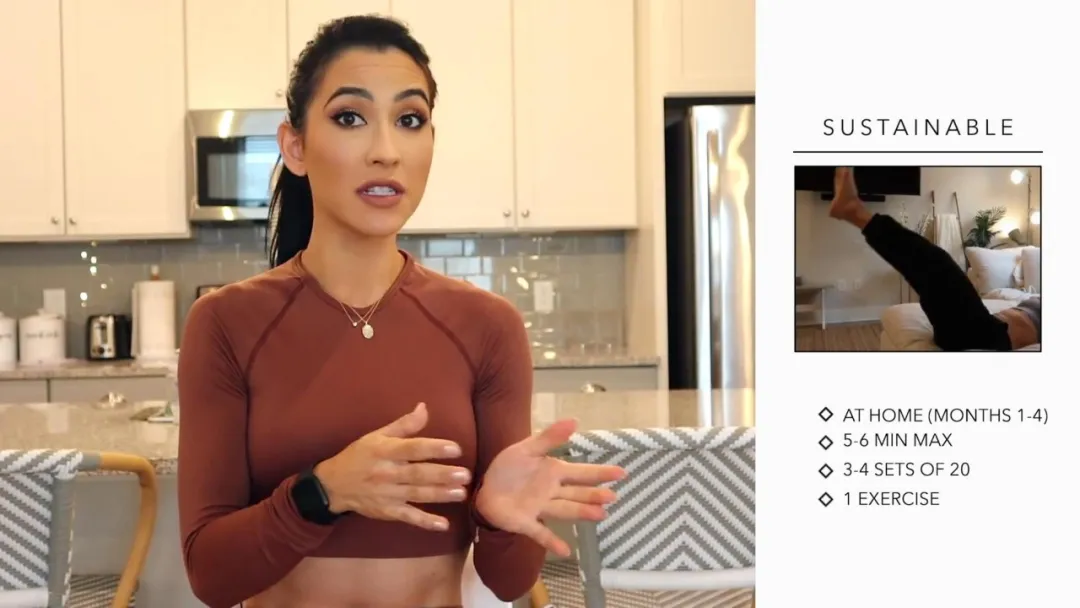 『腹肌锻炼』从平腹到明显腹肌，她是怎么做到的？